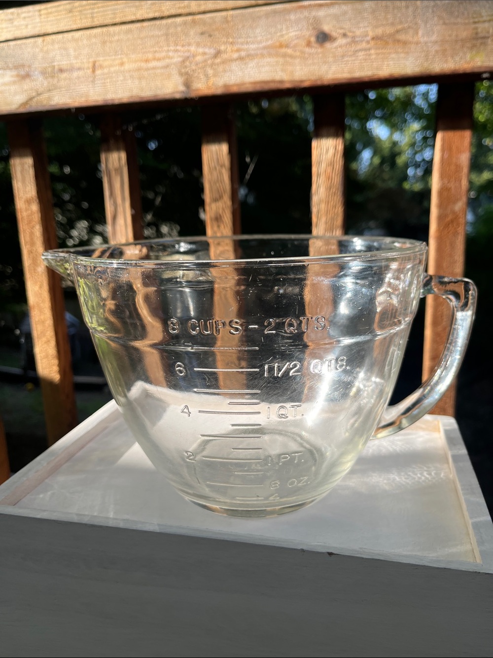 Anchor Hocking 2L/2 Quart Clear Glass Measuring Bowl with Handle - Transparent